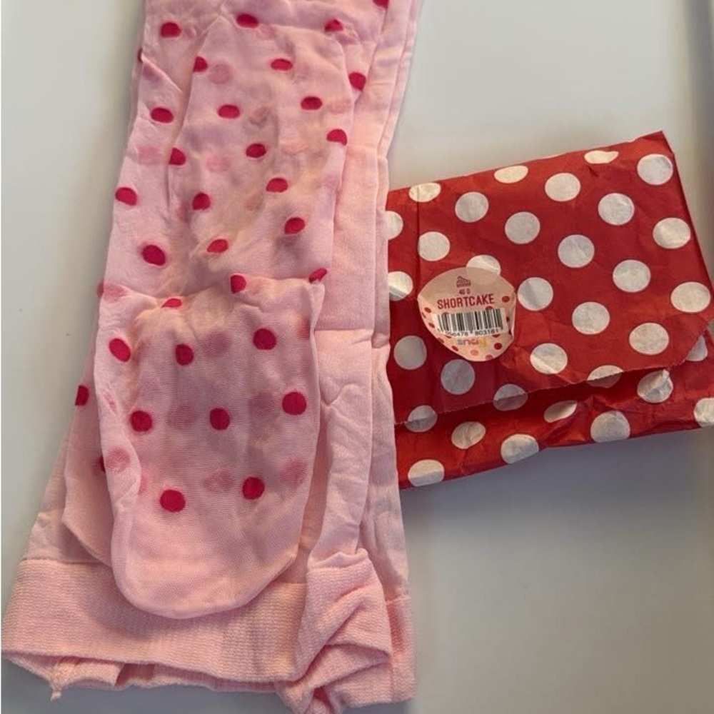 Shortcake Polka Dot Snag Tights - Size D - Picture 2 of 4